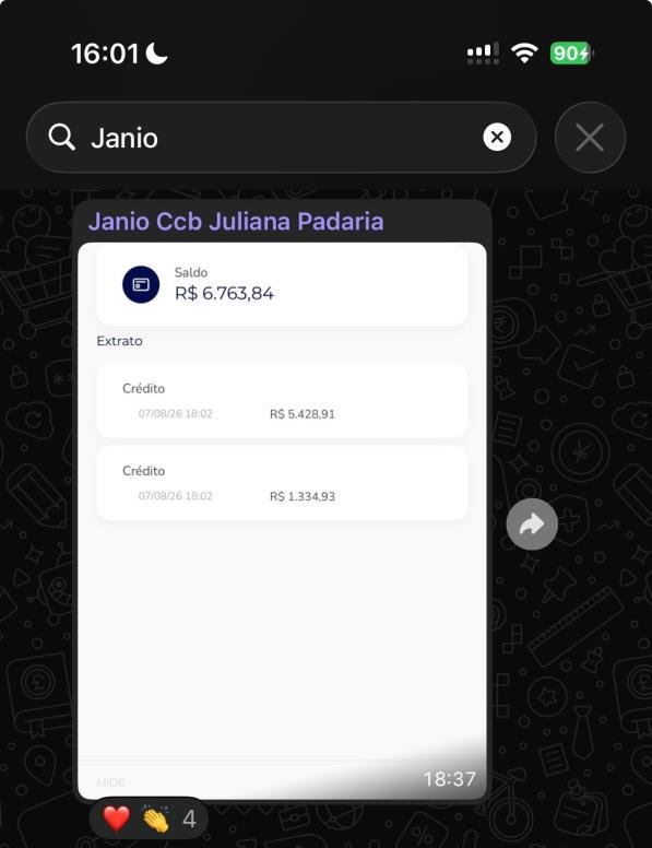 Print real do saldo de Janio